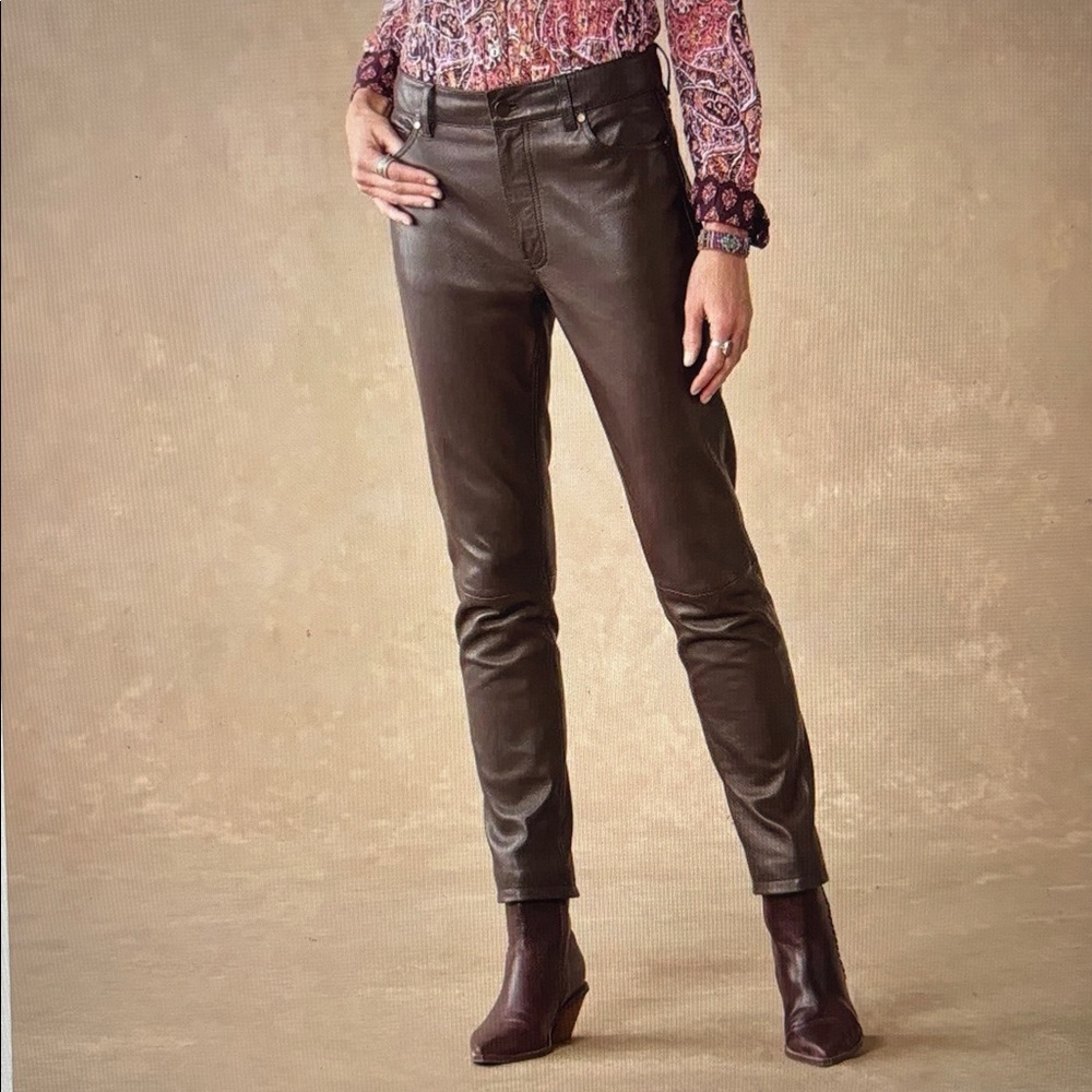 Sundance Women’s Brown Soft Leather Ankle Pants Sz. 32 - NWT - Picture 5 of 14